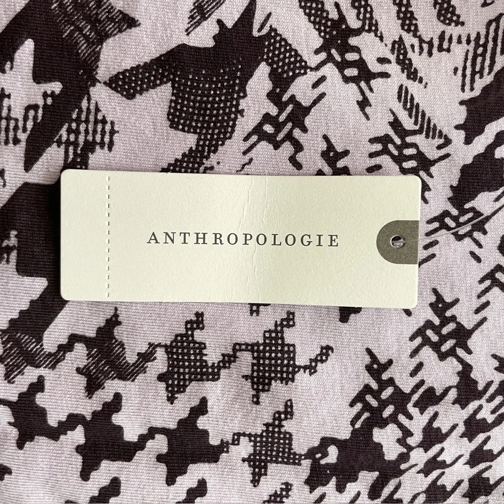 NWT Maeve Anthropologie PP Motif Lavender Mock Neck Top Houndstooth Size XL - Picture 13 of 13